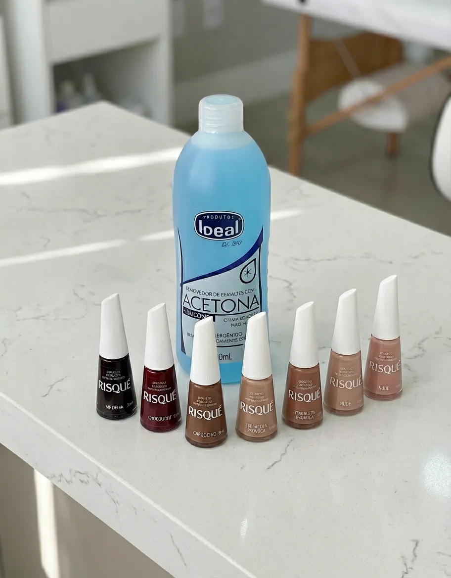 Esmaltação tradicional com produtos selecionados