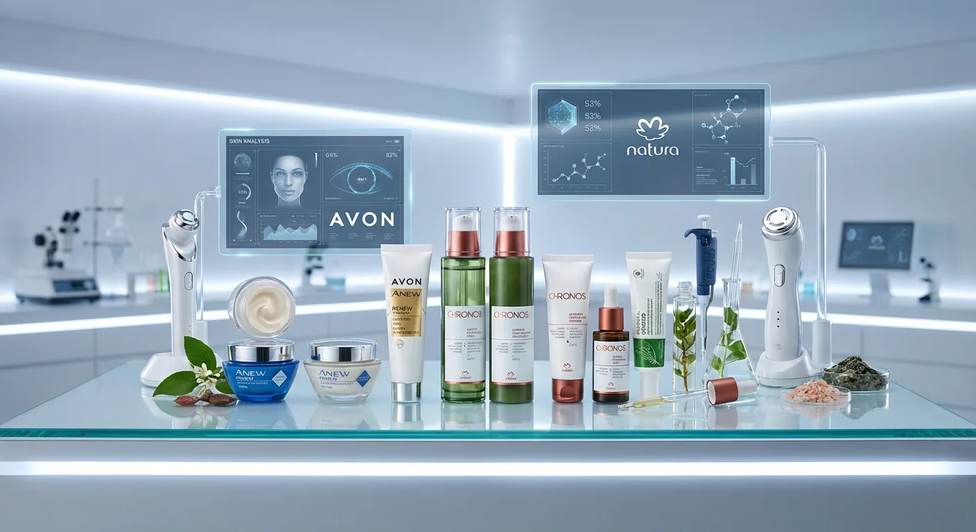 Produtos de skincare Natura e Avon